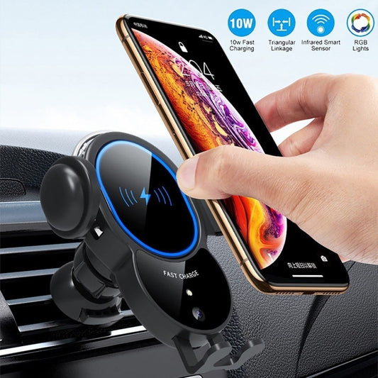 10W Wireless Triangle Mount Automatic Clamping Car Fast Charger - Beau’s store
