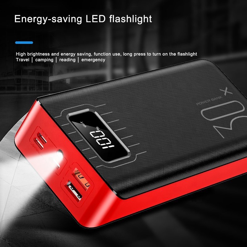 20000mAh External Battery Power Bank Dual USB With LED Flashlight - Beau’s store