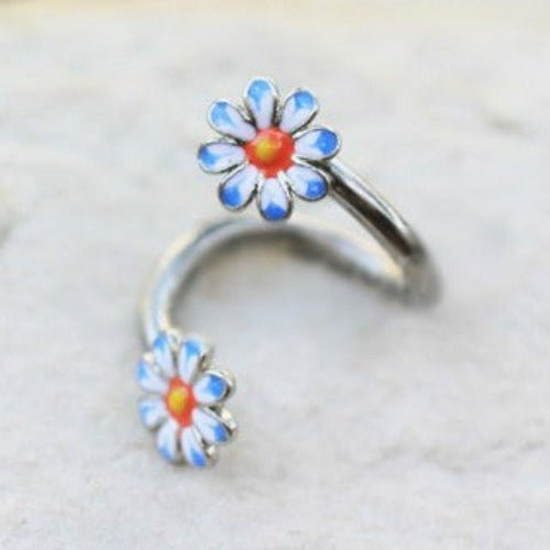 316L Stainless Steel Daisy Flower Cartilage Twist Jewelry - Beau’s store