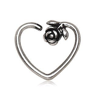 316L Stainless Steel Rose Heart Cartilage Earring - Beau’s store