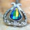 316L Stainless Steel Teardrop Vitrail Medium Flower Navel Ring - Beau’s store
