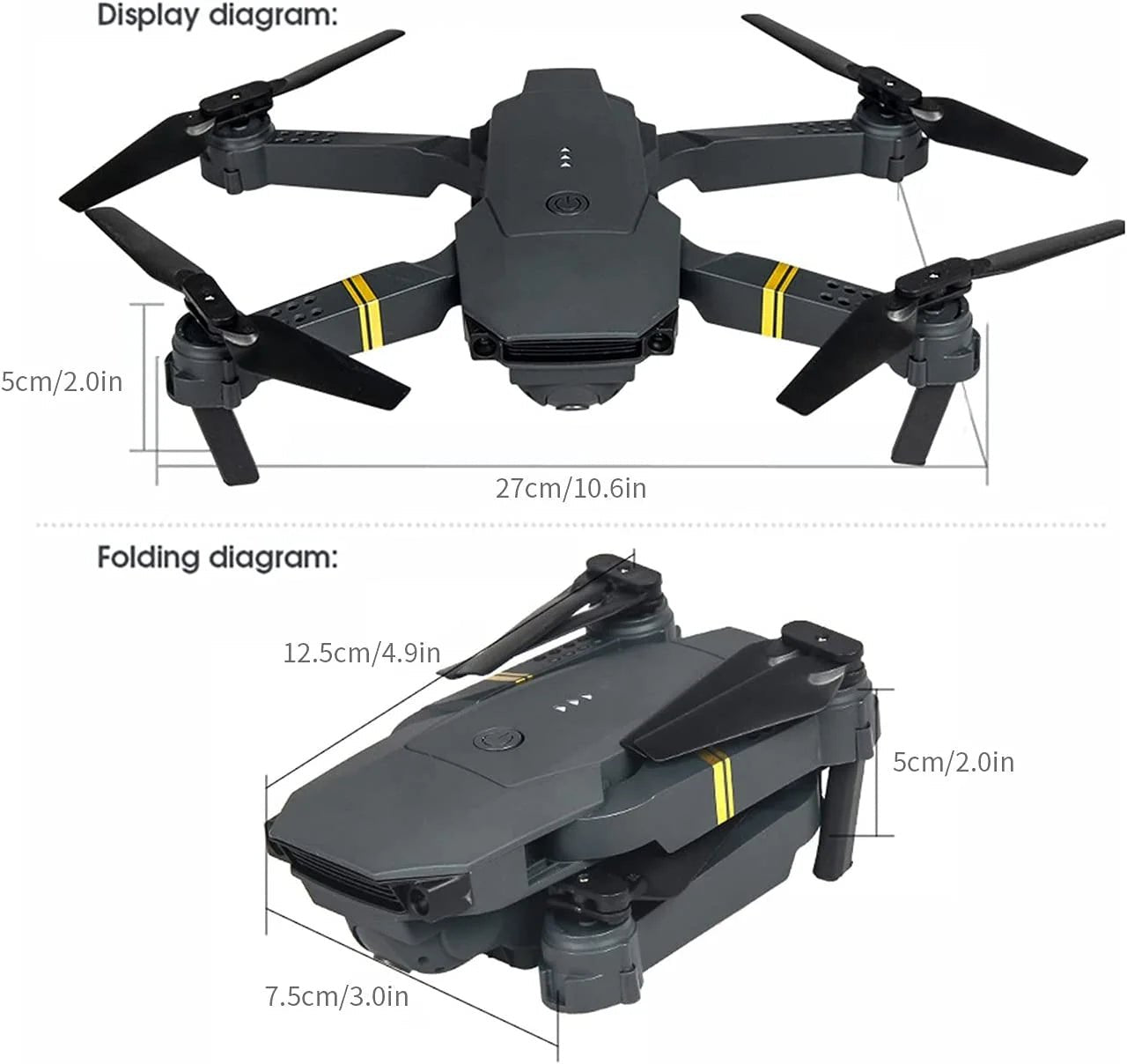 4K HD Dual Camera RC FPV WiFi Portable Wide Angle Foldable Quadcopter Drone - Beau’s store