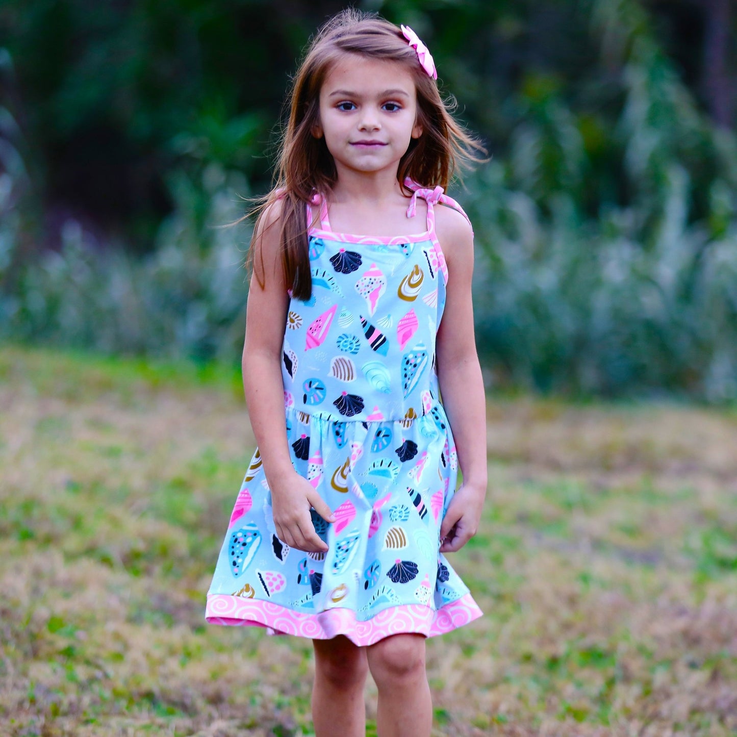 AnnLoren Little & Big Girls Seashells Spaghetti Straps Cotton Knit Summer Beach Dress - Beau’s store