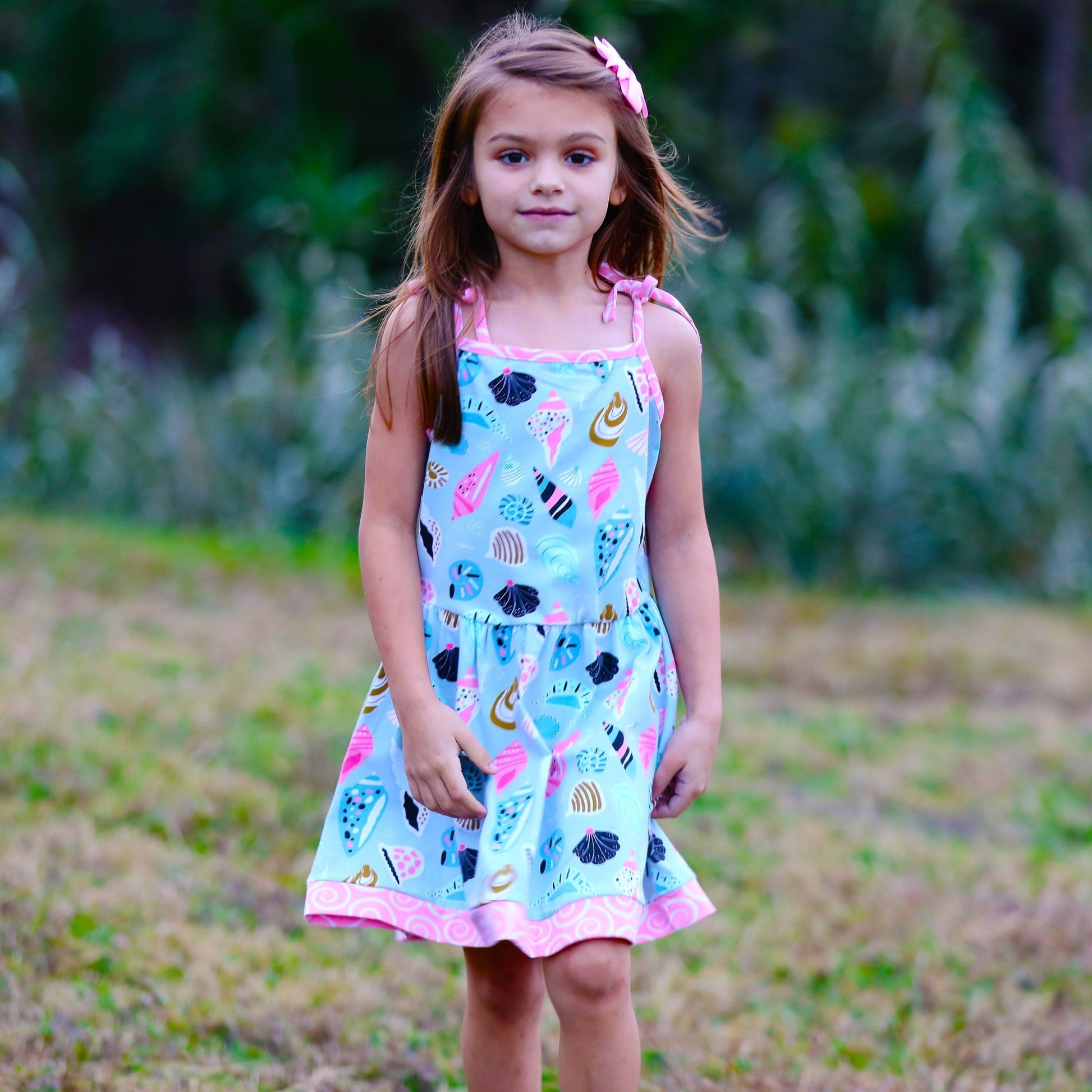 AnnLoren Little & Big Girls Seashells Spaghetti Straps Cotton Knit Summer Beach Dress - Beau’s store