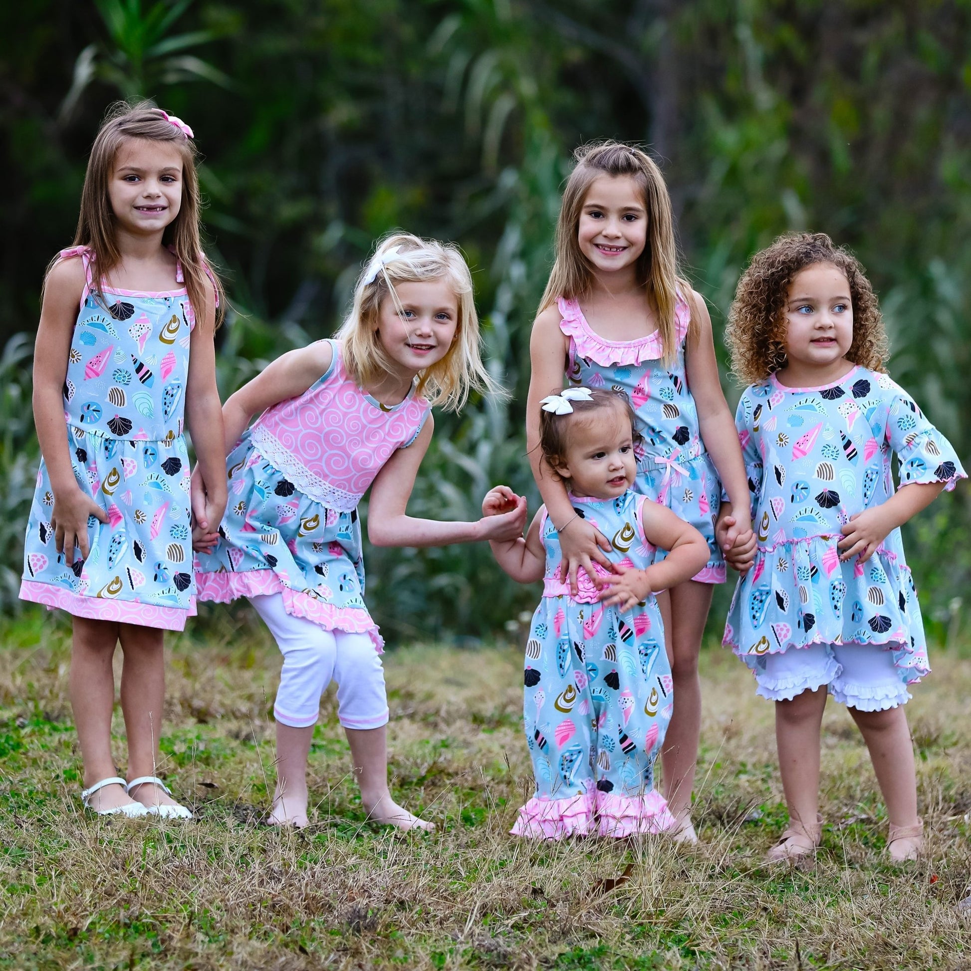 AnnLoren Little & Big Girls Seashells Spaghetti Straps Cotton Knit Summer Beach Dress - Beau’s store