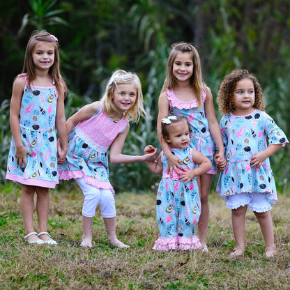 AnnLoren Little & Big Girls Seashells Spaghetti Straps Cotton Knit Summer Beach Dress - Beau’s store