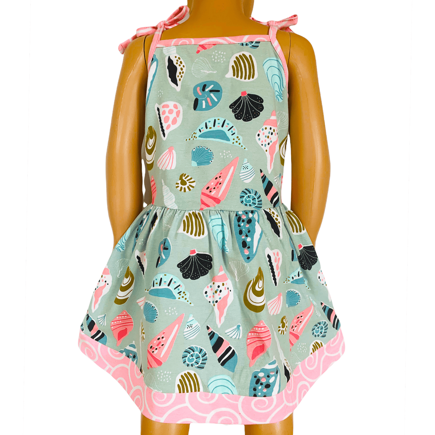 AnnLoren Little & Big Girls Seashells Spaghetti Straps Cotton Knit Summer Beach Dress - Beau’s store