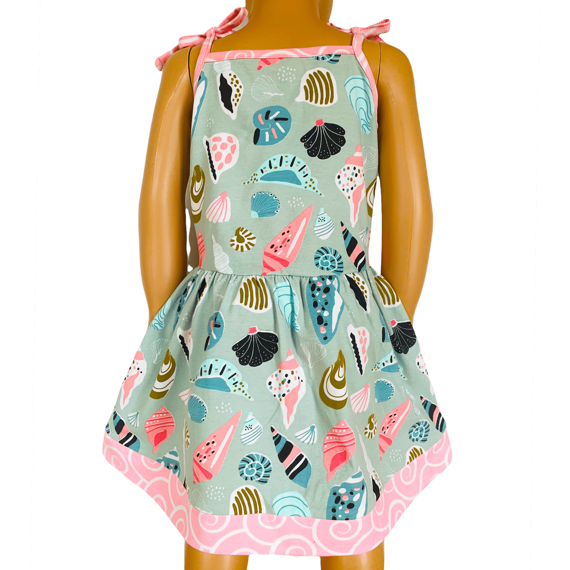 AnnLoren Little & Big Girls Seashells Spaghetti Straps Cotton Knit Summer Beach Dress - Beau’s store