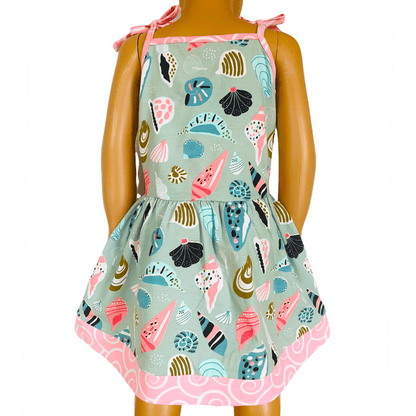 AnnLoren Little & Big Girls Seashells Spaghetti Straps Cotton Knit Summer Beach Dress - Beau’s store