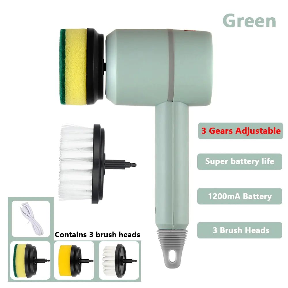 Electric Cleaning Brush 3 Brush Heads Cleaner Multifunctional - Beau’s store