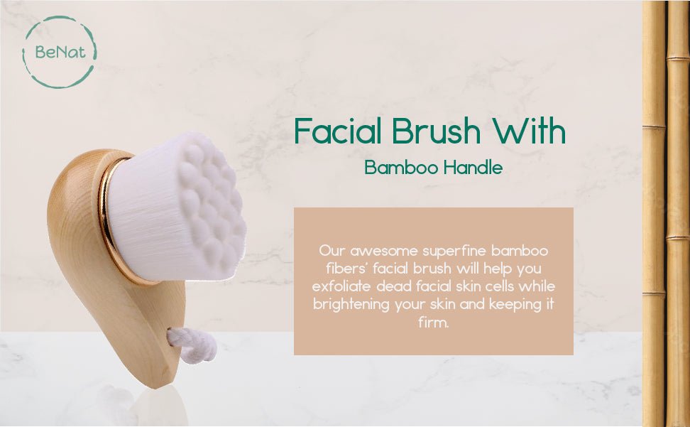 Facial Brush with Bamboo Handle - Beau’s store