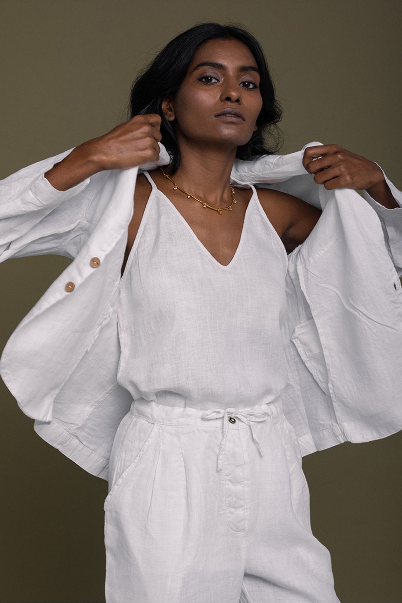Hemp Three Piece Set in White - Beau’s store