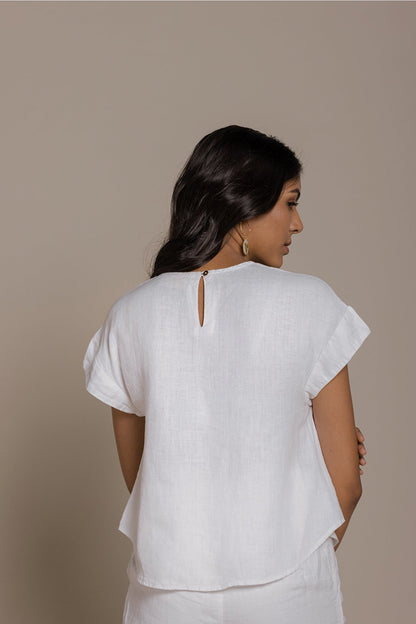 Sandcastle Saturdays Top in White - Beau’s store